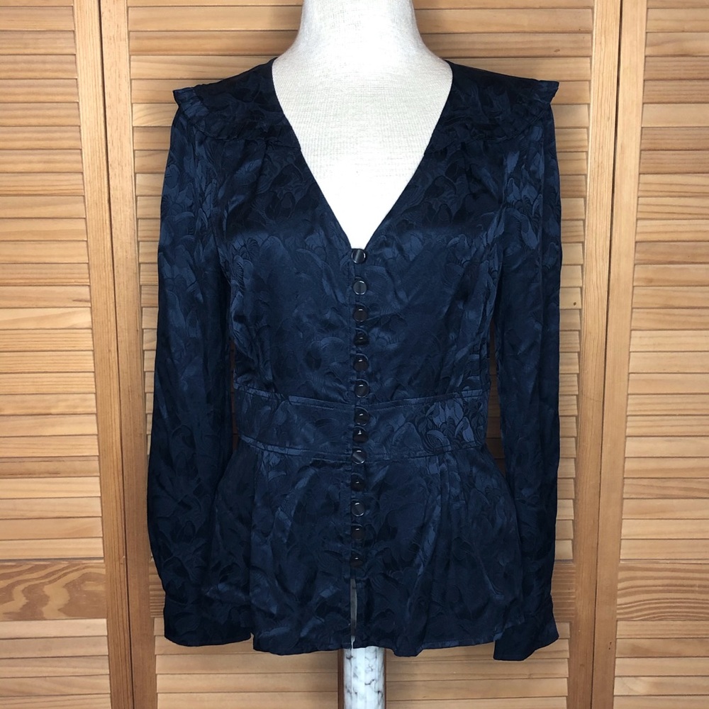 Marc Jacobs tucan navy silk Edwardian 8